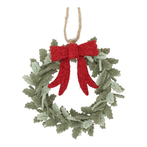 Christmas Wreath & Bow Hanger 10 cm