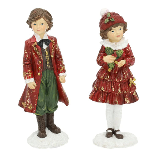 Winter Boy or Girl Figurine 17.5 cm - 2 Assorted Designs