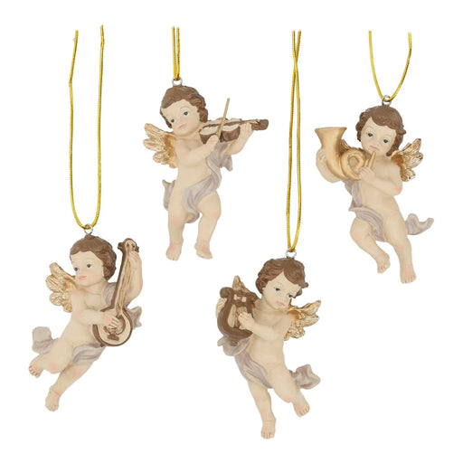 Beige Angel Christmas Hanger 11 cm - 4 Assorted Designs