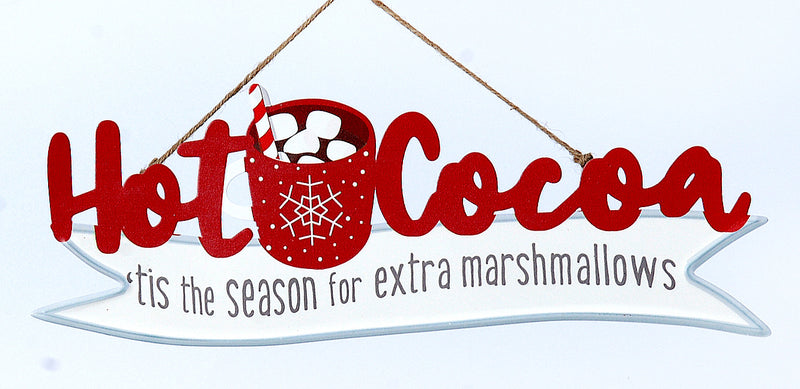 Christmas Hanging Decoration 'HOT COCOA' Sign 40cm