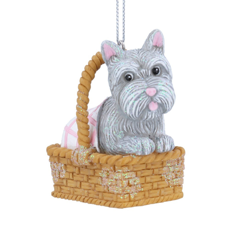 Resin Toto in basket Christmas decoration – Gisela Graham