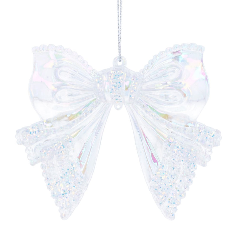 Iridescent acrylic bow Christmas decoration – Gisela Graham