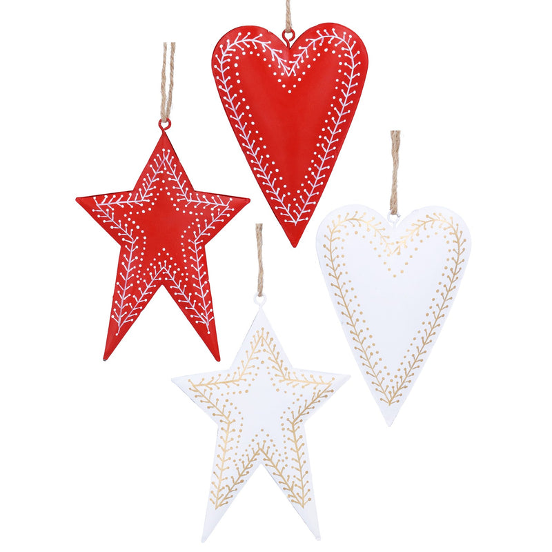 Red/White Star/Heart Decoration