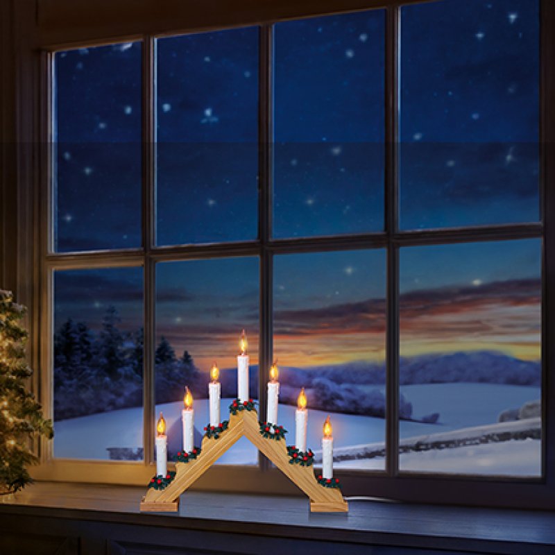 Flickering Pine LED Candle Bridge 39 cm