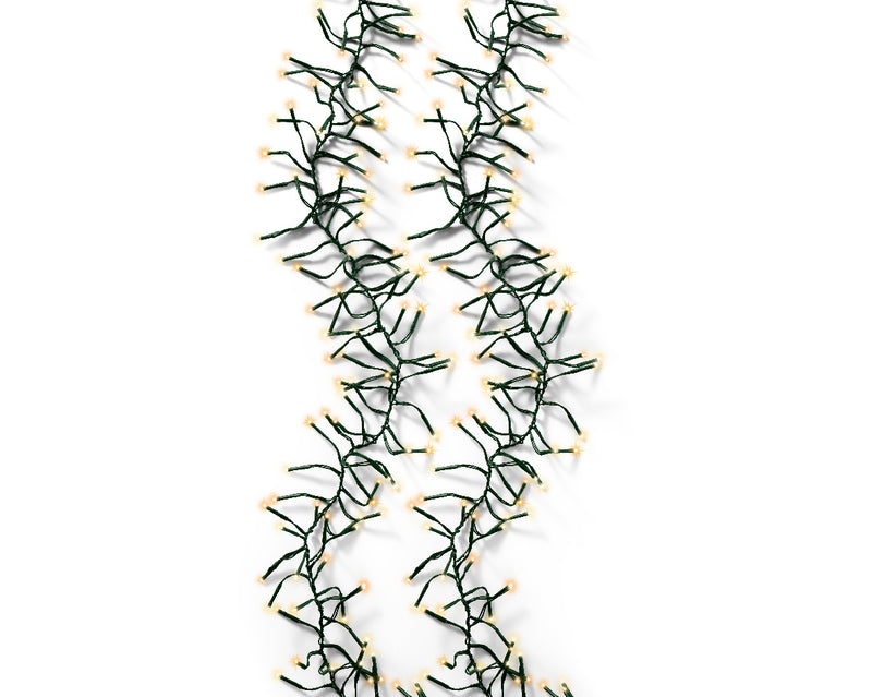 Lumineo Cluster Twinkle 1128 Warm White/Classic Warm White Christmas Lights Green Cable 10.5m