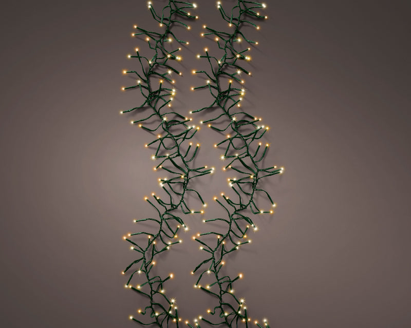 Lumineo Cluster Twinkle 1128 Warm White/Classic Warm White Christmas Lights Green Cable 10.5m