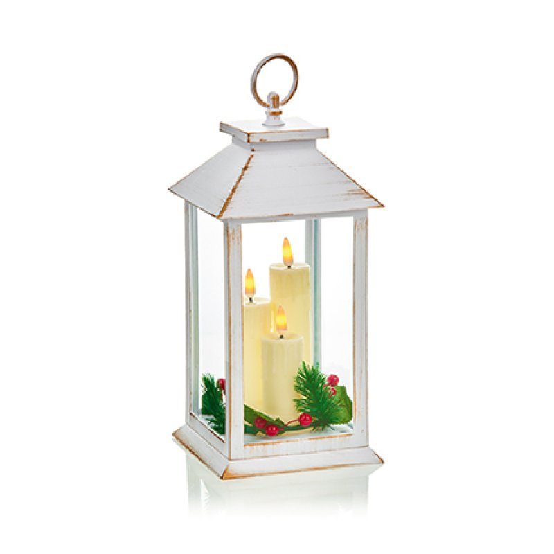Battery-Operated LED Triple Flickabrights Lanterns 27 cm - 3 Assorted Colours