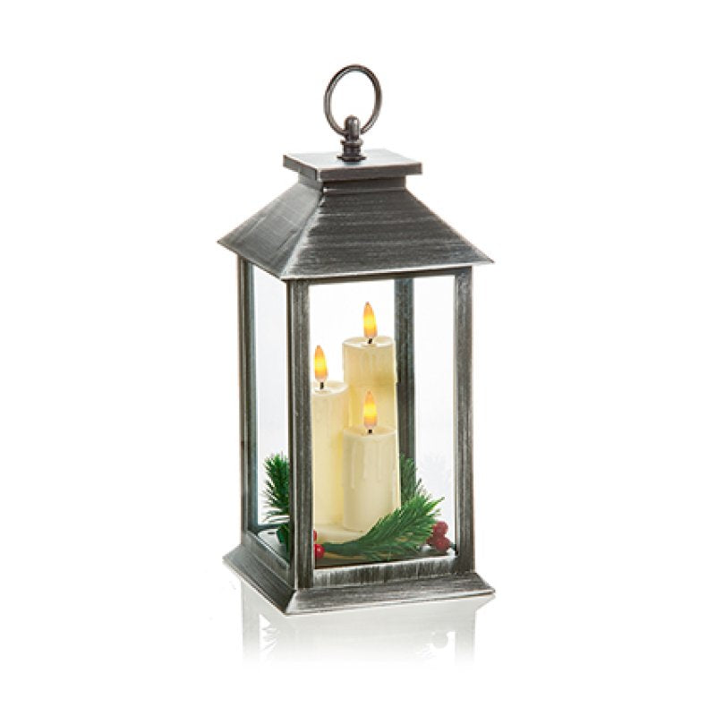 Battery-Operated LED Triple Flickabrights Lanterns 27 cm - 3 Assorted Colours
