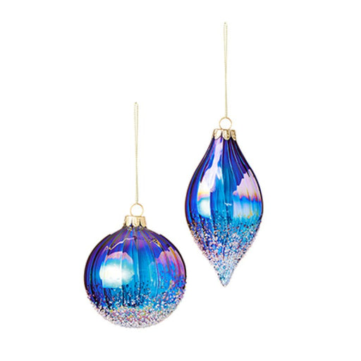 Future Dusk Swirl Glass Christmas Decorations 8-13 cm - 2 Assorted Shapes