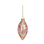 Iridescent Sequin Glass Christmas Decorations 8-13 cm - 2 Assorted Shapes