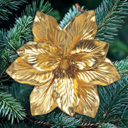 Warm Gold Metallic Flower Clip 26 cm