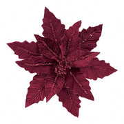 Artificial Burgundy Velvet Poinsettia Clip 31 cm