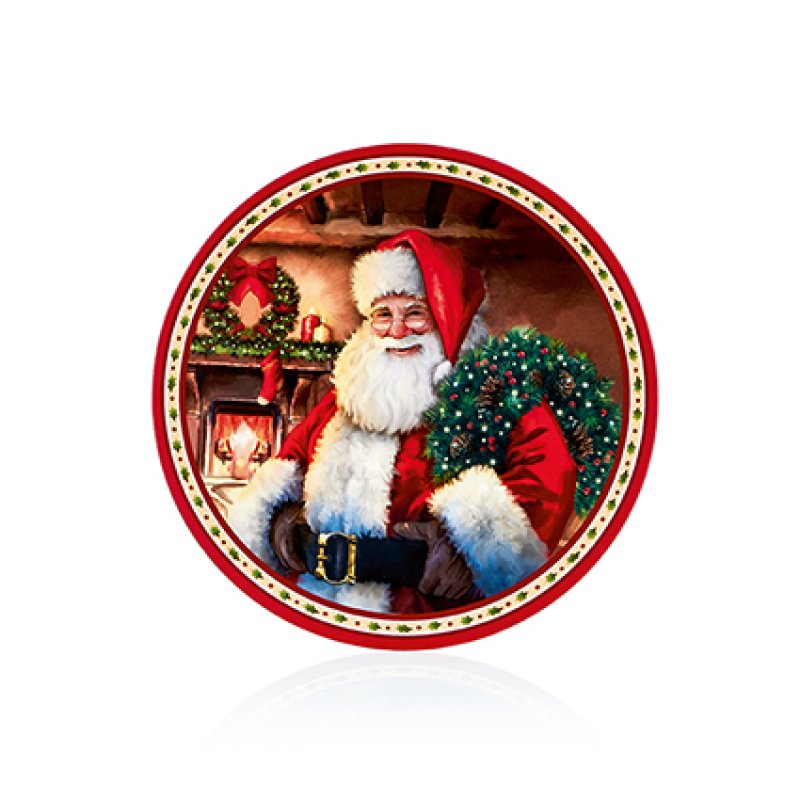 Red Santa with Wreath Charger Plate 40 cm