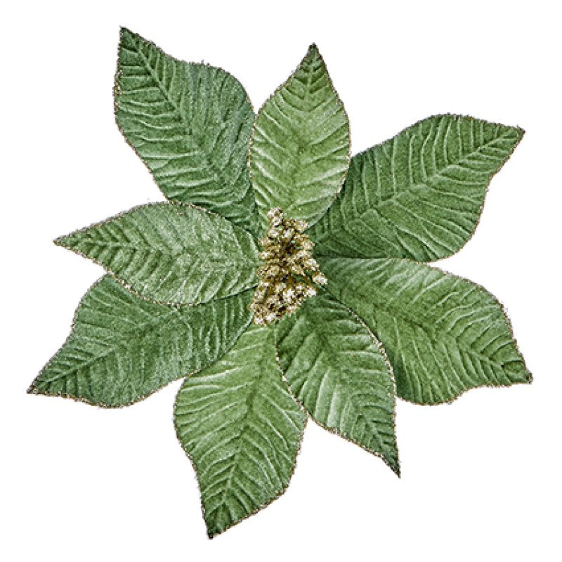 Artificial Sage Velvet Poinsettia Clip 25 cm