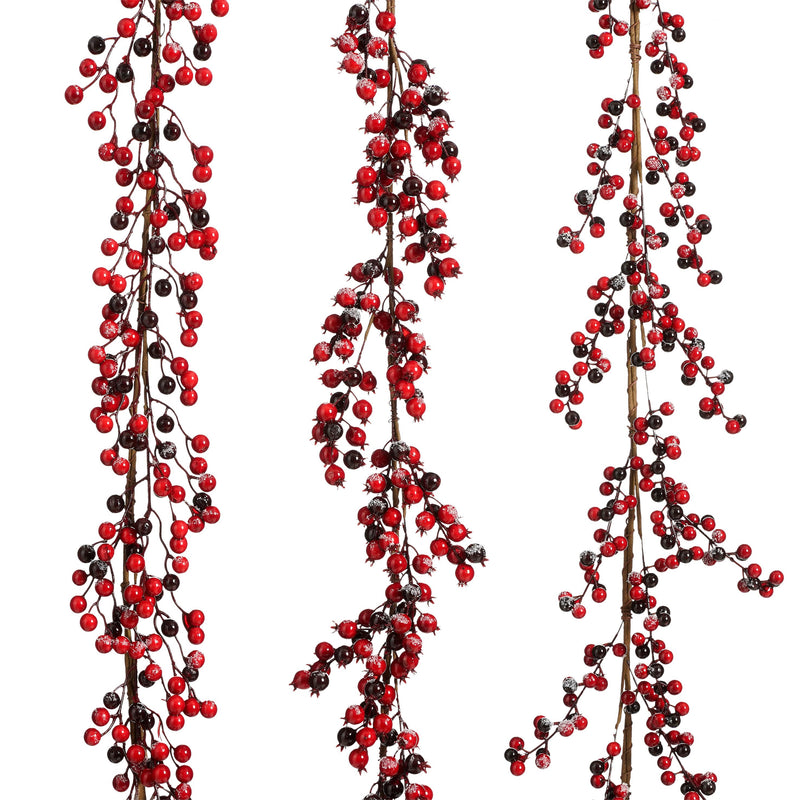 Christmas Garland Berries Frosted (l180xw20xh4cm) (Sold Individually)