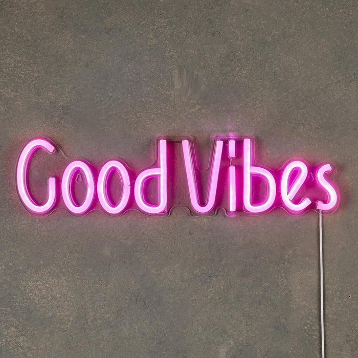 Neon light GOOD VIBES - Pink (L50xW12.5xH5cm)