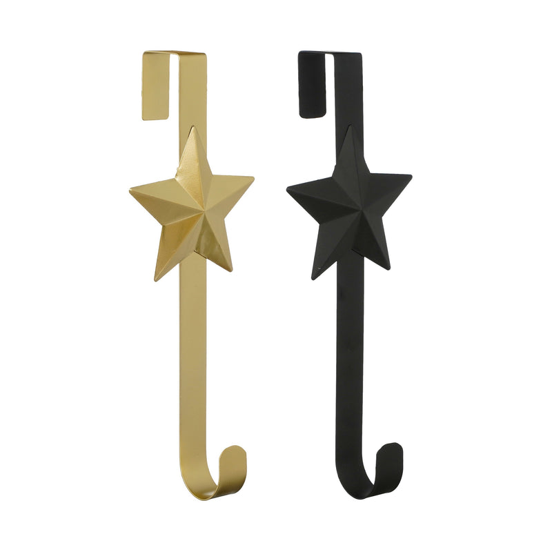 Christmas Wreath Door Hanger Black or Gold 39cm (Sold Individually)