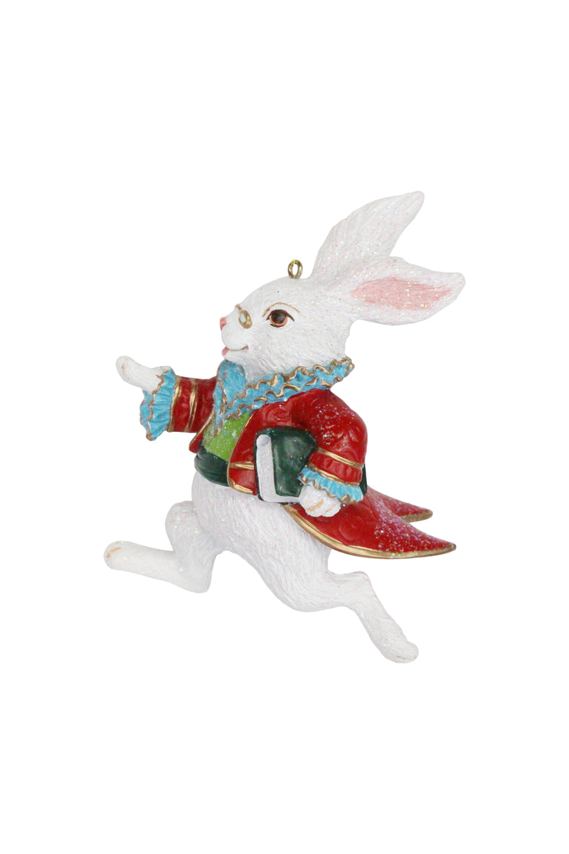 White Rabbit resin hanging Christmas decoration – Gisela Graham