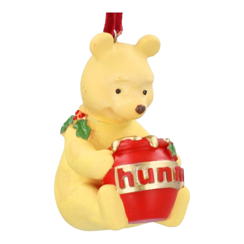 Winnie-the-Pooh with honey pot resin Christmas decoration – Gisela Graham