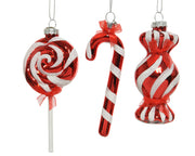 Glass Christmas Decoration Candy Red 13 cm – 3 Assorted Designs