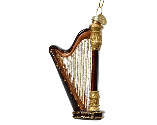 Glass Christmas Decoration Harp Multi 9 cm