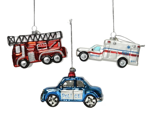 Glass Christmas Decoration Car 11.7 cm – 3 Assorted Designs