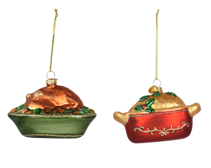 Glass Christmas Decoration Pot 10.5 cm – 2 Assorted Designs