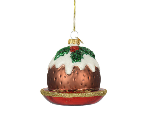 Glass Christmas Decoration Cake Red 7.6 cm