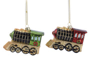 Glass Christmas Decoration Train 10.5 cm – 2 Assorted Colours