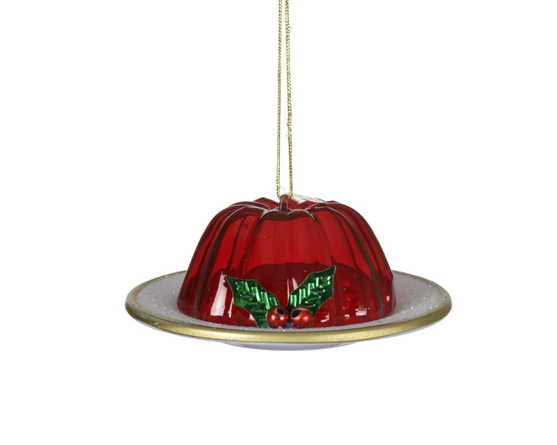 Glass Christmas Decoration Food Christmas Red 8.7 cm