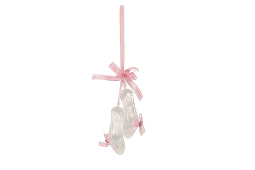 Clear acrylic ballet shoes with pink ribbon Christmas decoration – Gisela Graham