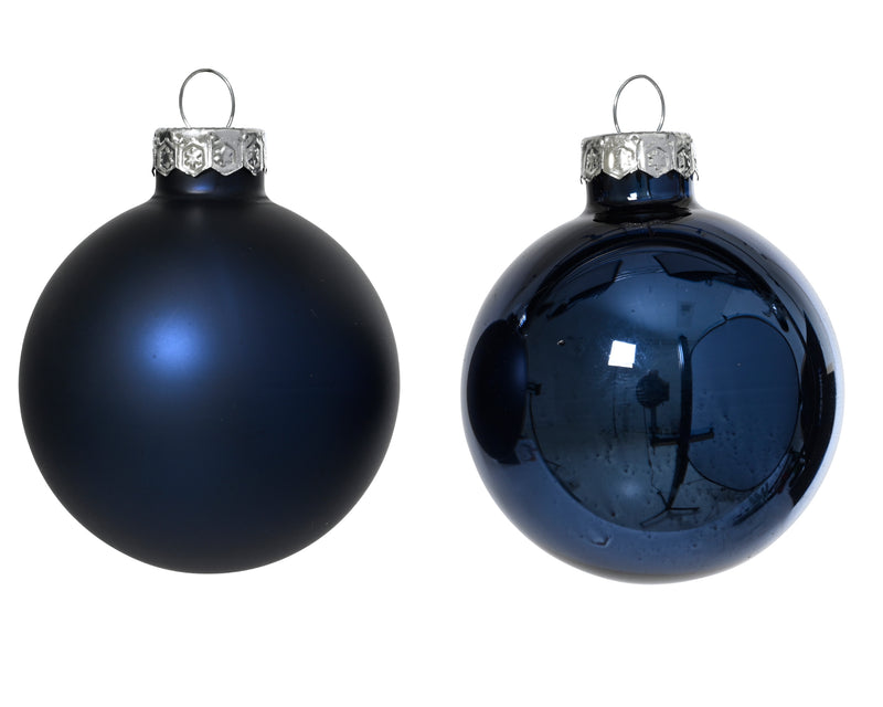 Night Blue Glass Christmas Baubles – 8-Piece Set – 7 cm – alternate view