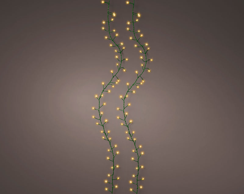 Lumineo Compact Twinkle 1440 Micro Wire Classic Warm White Christmas Lights With Green Cable 18m