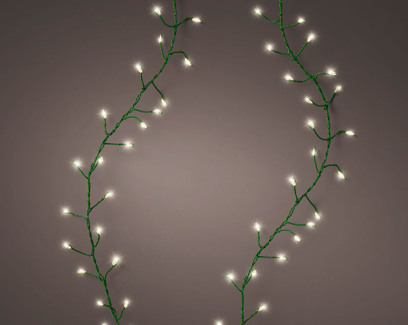 Lumineo Compact Twinkle 1440 Micro Wire Warm White Christmas Lights With Green Cable 18m