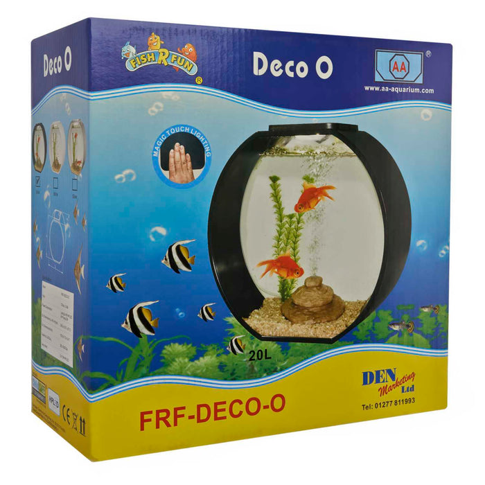 Fish R Fun Deco Max XL  Fish Tank With Pump Filter & Light 54 Litres Black
