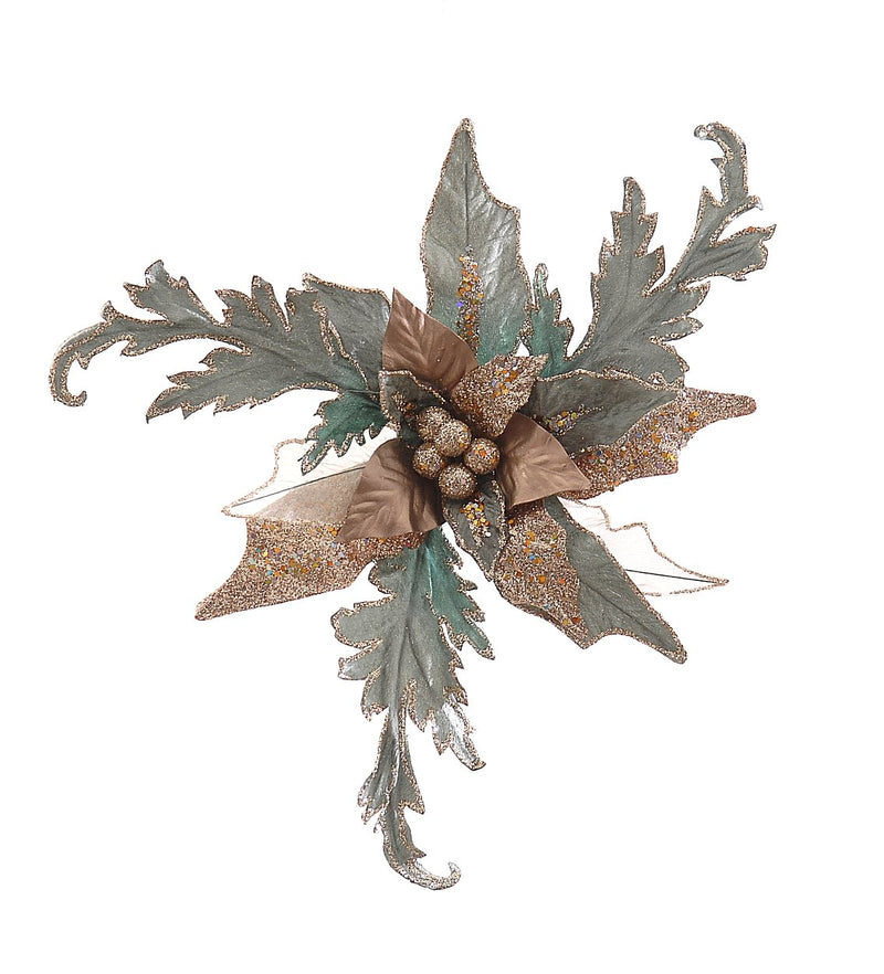 Christmas Magnolia Clip Blue Platinum