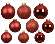 Christmas Red Glass Christmas Baubles – 21-Piece Set – 7 cm – alternate view