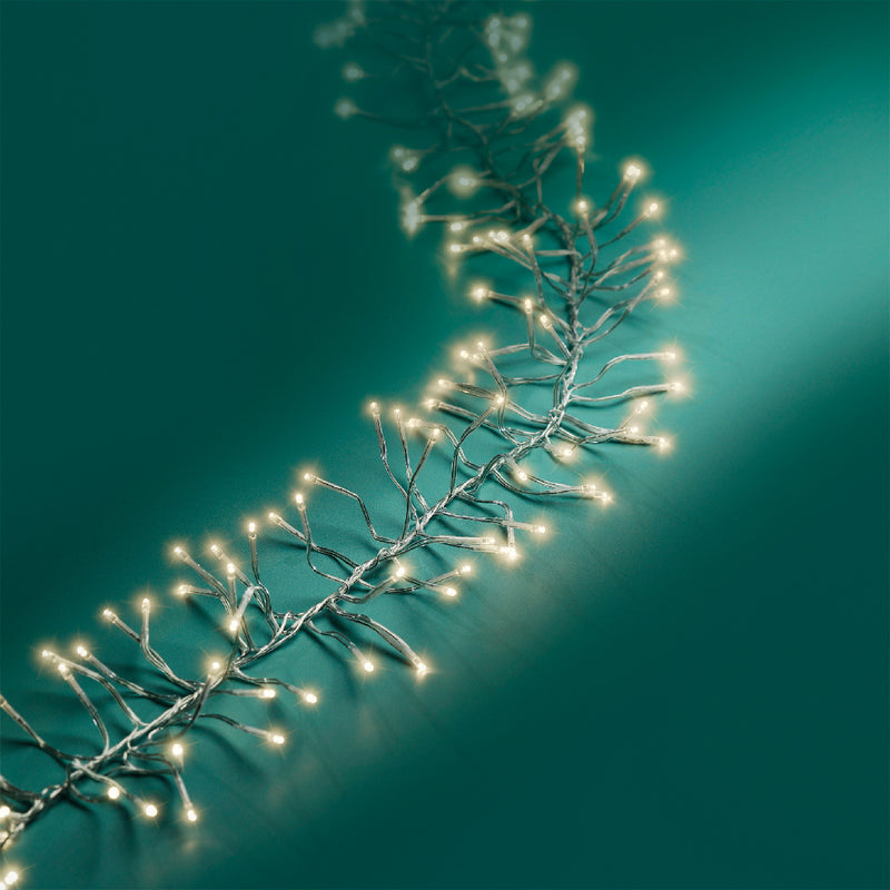 Lumineo Cluster Twinkle 1512 Warm White Christmas Lights Green Cable 14m