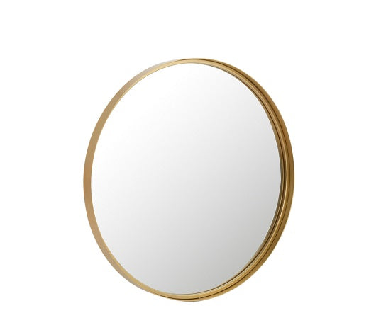 Mirror Round High Border Metal/Glass Gold Small S 60X60X4Cm