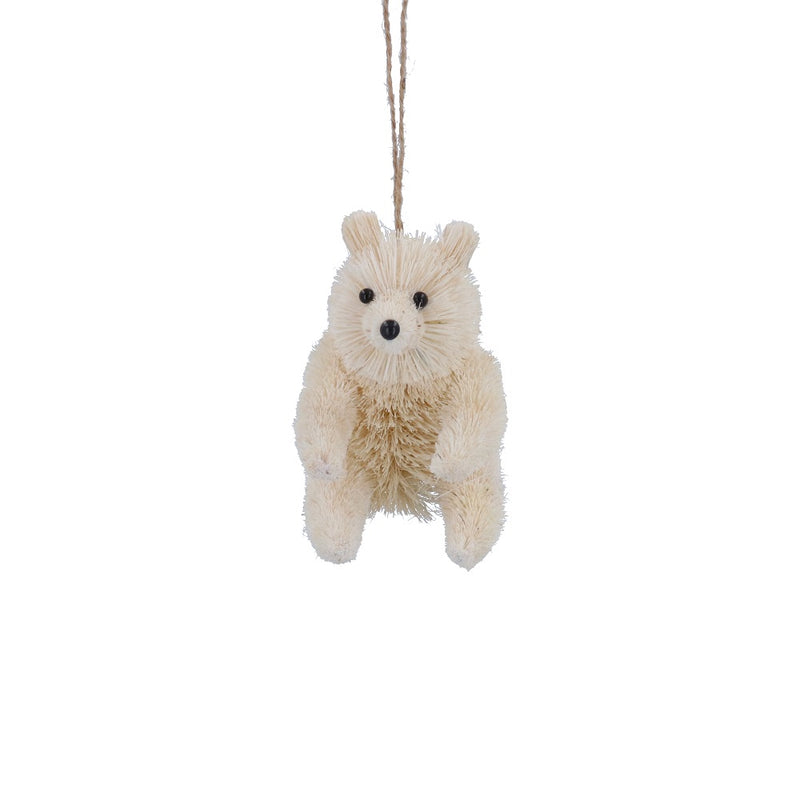 Christmas Decoration Woodland Bristle White Bear