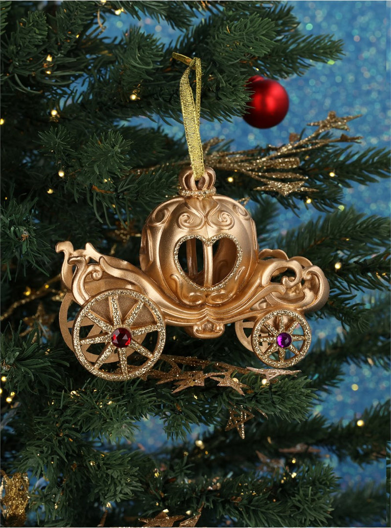 Gold acrylic and red jewel Cinderella coach Christmas decoration – Gisela Graham