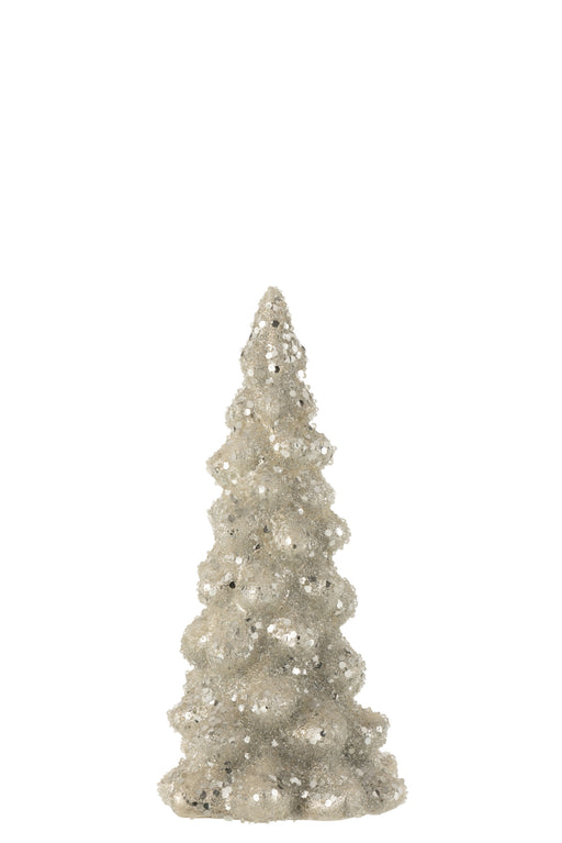 Small Grey & Silver Sugared Glass Christmas Tree