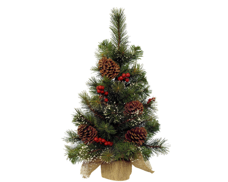 2.5 Foot Ipswich Artificial Christmas Tree With Pine cones and Berries (75cm)