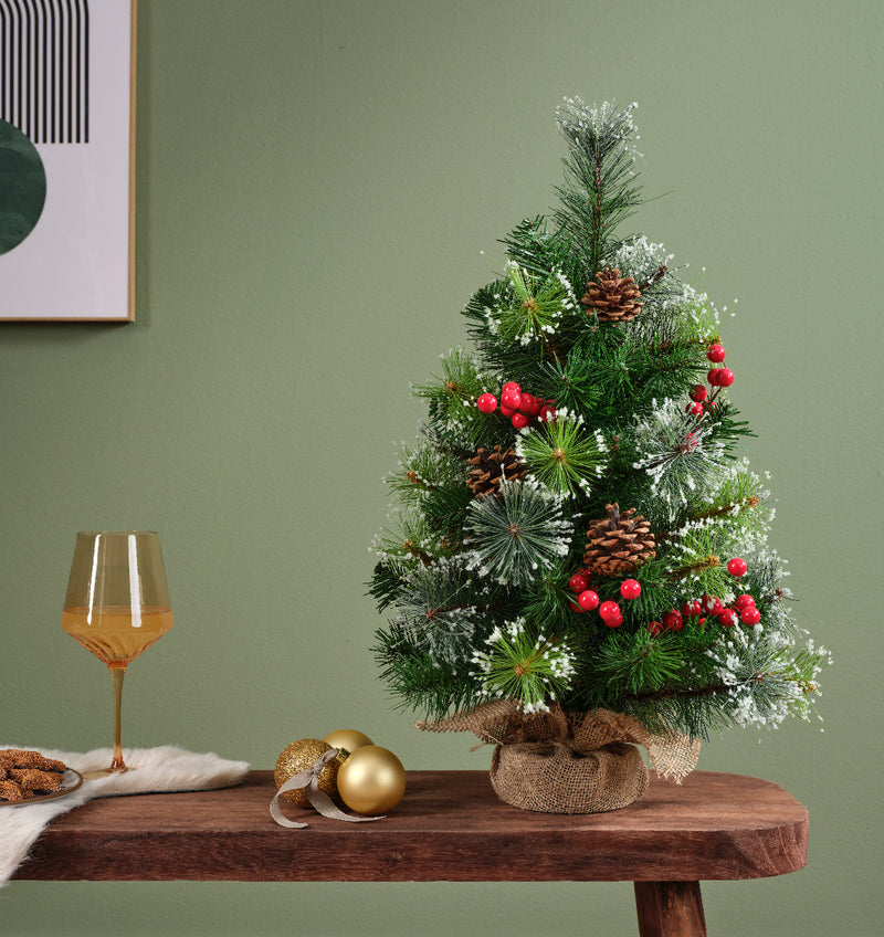 2.5 Foot Ipswich Artificial Christmas Tree With Pine cones and Berries (75cm)