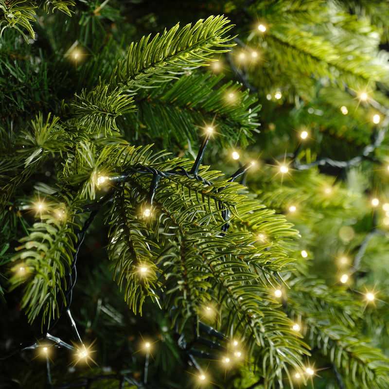 2000 Lumineo Compact Twinkle Soft Gold Christmas LIghts With Green Cable 45m