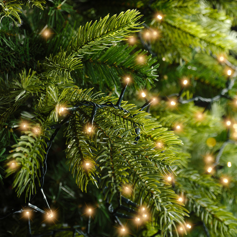 2000 Lumineo Compact Twinkle Classic Warm White Christmas Lights With Green Cable 45m