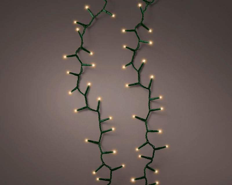2000 Lumineo Compact Twinkle Classic Warm White Christmas Lights With Green Cable 45m