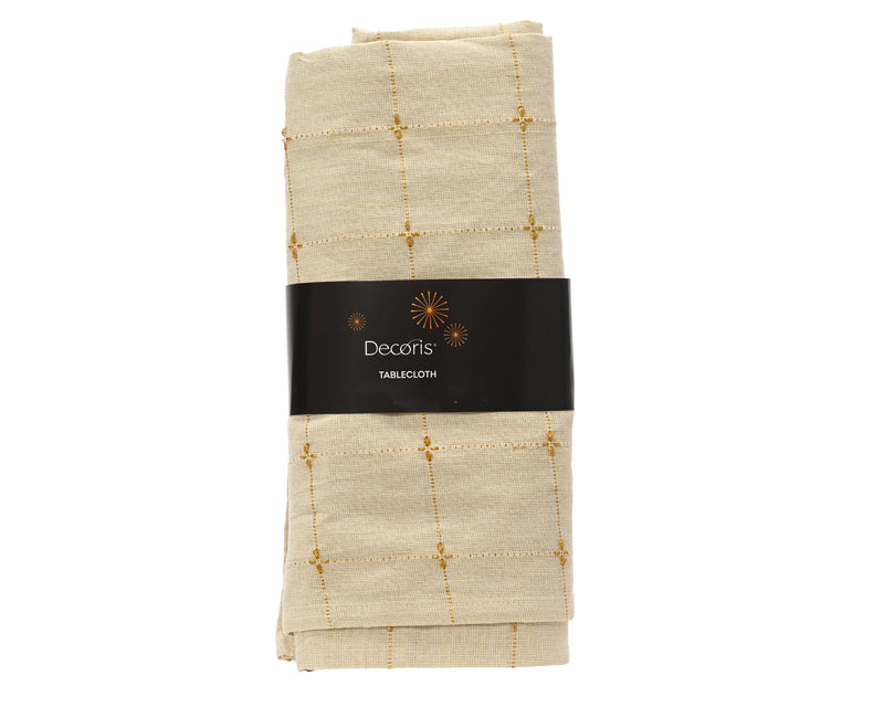 Tablecloth Brown 140 × 180 cm with Gold Lurex Stitching