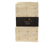 Table Runner 150 × 30 cm Brown Cotton with Gold Lurex Stitching