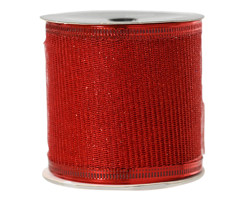 Christmas Ribbon 270 cm × 6.3 cm Red Glitter Polyester